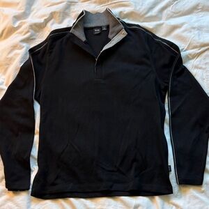 Black Boss Button Up Sweater Medium